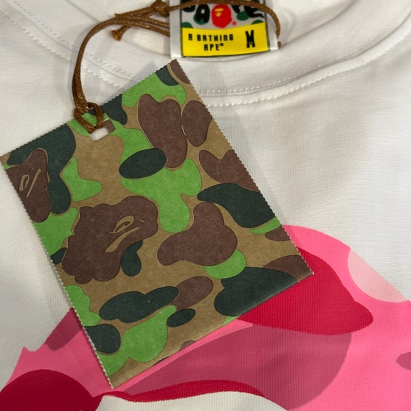 BAPE ABC Camo By Bathing Ape Tee 'White/Pink' - Picture 3 of 4